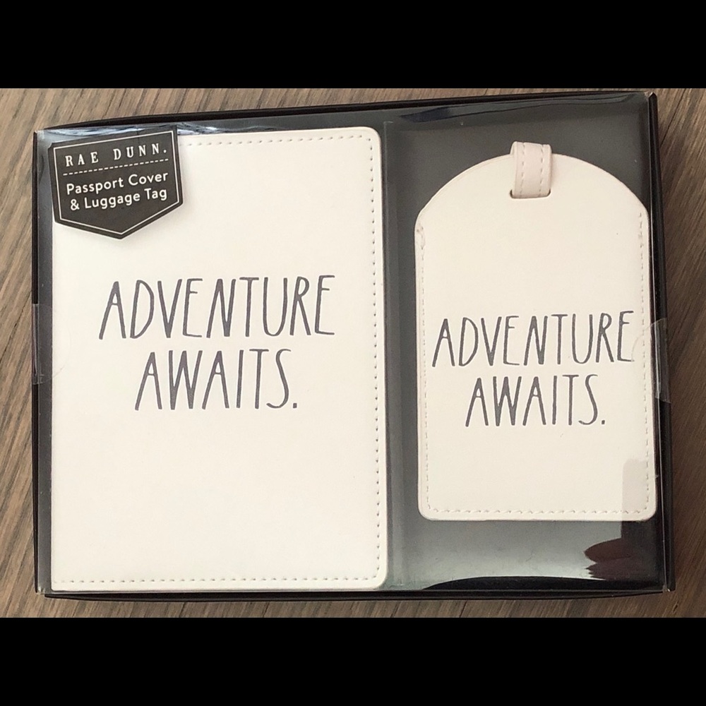 Rae Dunn Adventure Awaits Luggage Tag & Passport